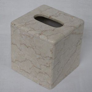 GENUINE MARBLE BATHROOM TISSUE BOX COVER HOLDER - CHAMPAGNE #B